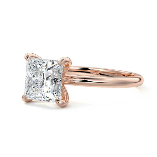 Lilou - Princess Rose Gold Lab Grown Diamond Engagement Ring | Nura Lab