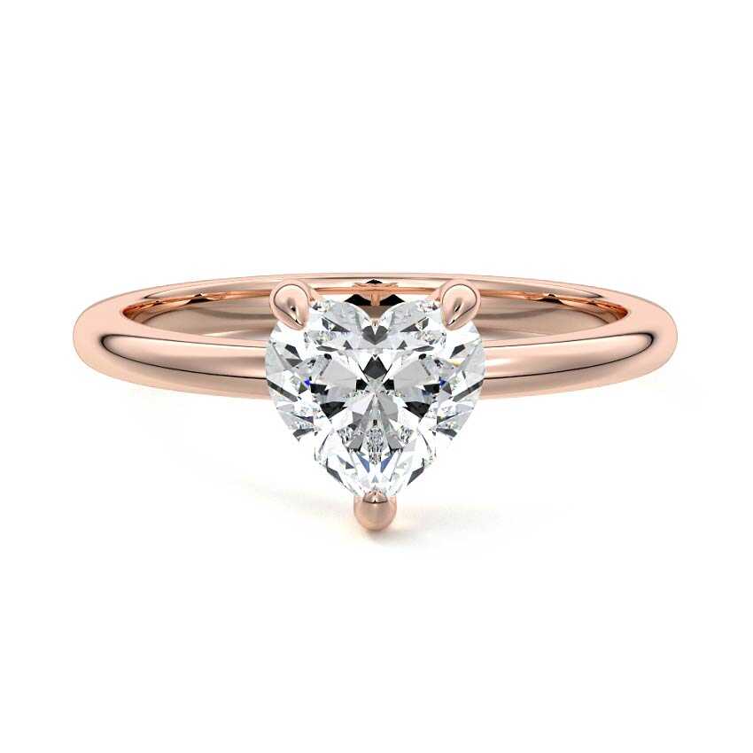 Lilou - Heart Rose Gold Lab Grown Diamond Engagement Ring | Nura Lab