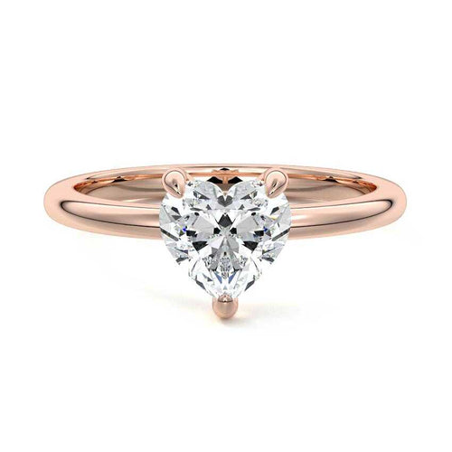 Lilou - Heart Rose Gold Lab Grown Diamond Engagement Ring | Nura Lab