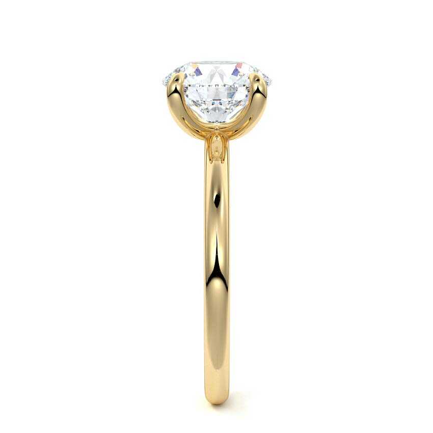 Lilou - Round Yellow Gold Lab Grown Diamond Engagement Ring | Nura Lab