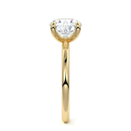 Lilou - Round Yellow Gold Lab Grown Diamond Engagement Ring | Nura Lab
