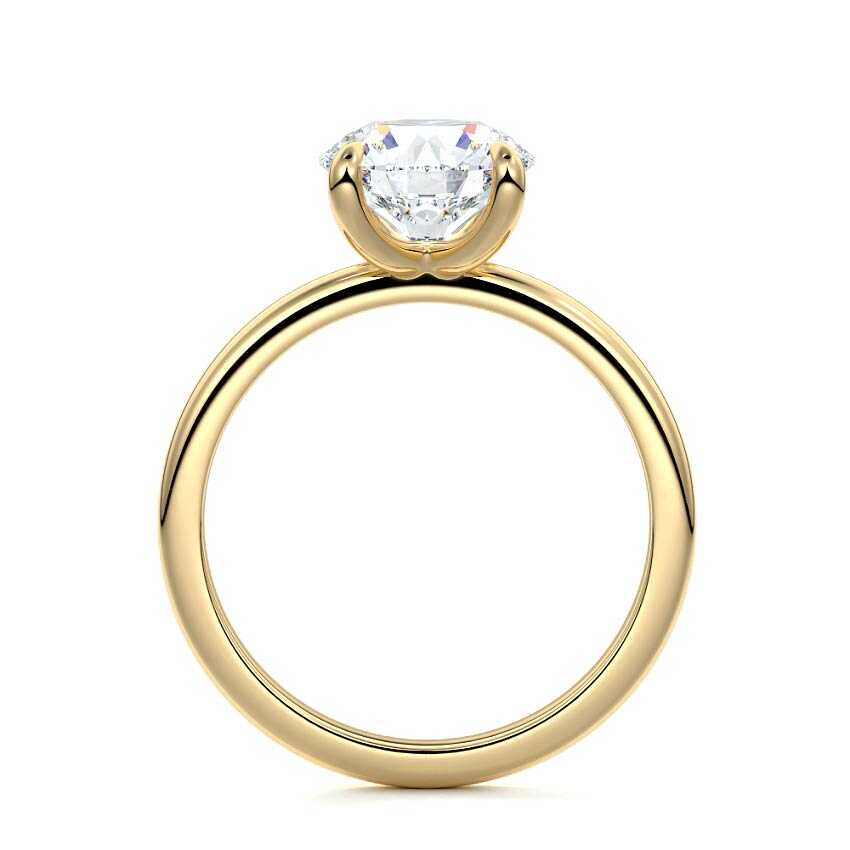 Lilou - Round Yellow Gold Lab Grown Diamond Engagement Ring | Nura Lab