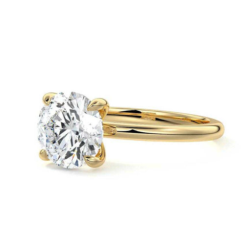 Lilou - Round Yellow Gold Lab Grown Diamond Engagement Ring | Nura Lab