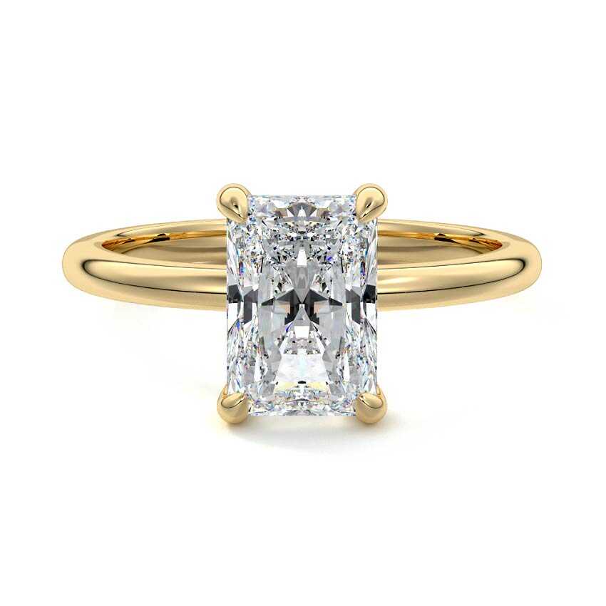 Lilou - Radiant Yellow Gold Lab Grown Diamond Engagement Ring | Nura Lab