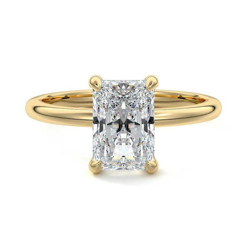 Lilou - Radiant Yellow Gold Lab Grown Diamond Engagement Ring | Nura Lab