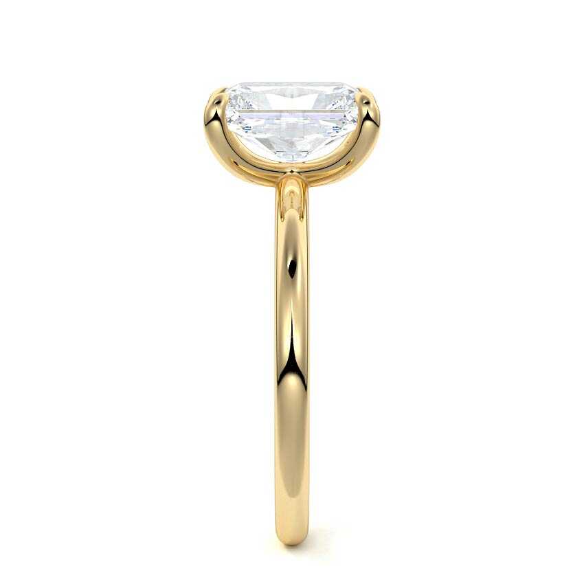 Lilou - Radiant Yellow Gold Engagement Ring Side View | Nura Lab