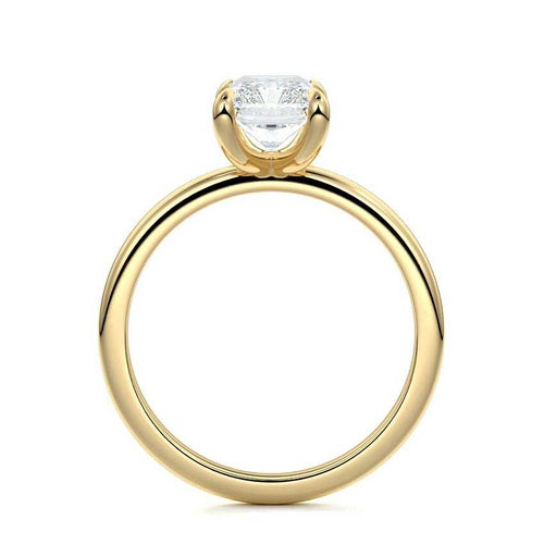 Lilou - Radiant Yellow Gold Engagement Ring Profile View | Nura Lab