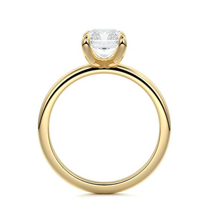 Lilou radiant solitaire lab grown diamond engagement ring in yellow gold