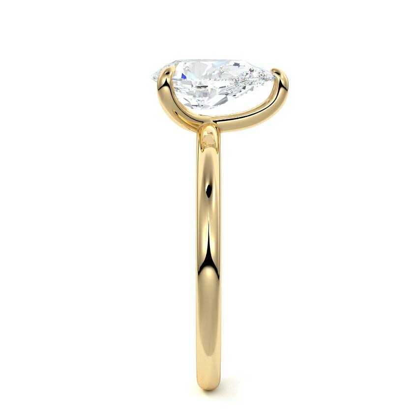 Lilou - Pear Yellow Gold Engagement Ring Side View | Nura Lab