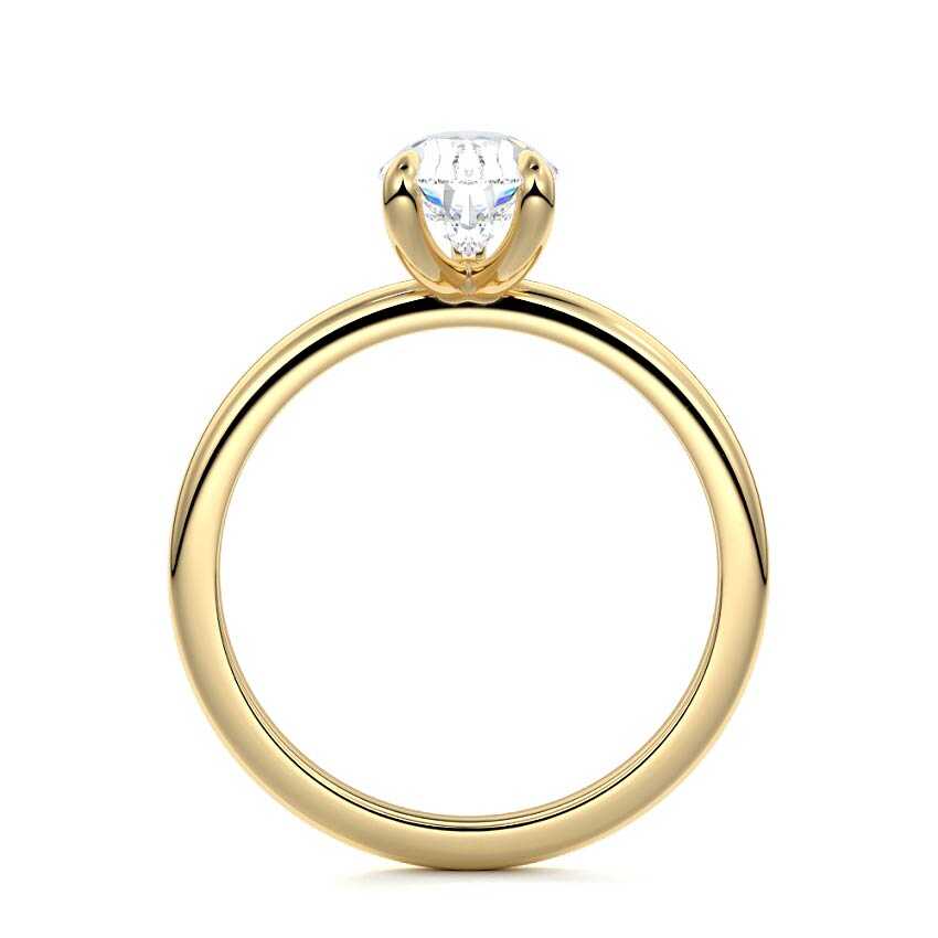 Lilou - Pear Yellow Gold Engagement Ring Profile View | Nura Lab