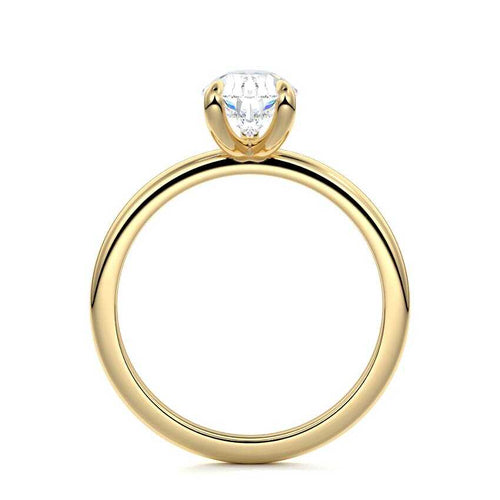 Lilou - Pear Yellow Gold Engagement Ring Profile View | Nura Lab