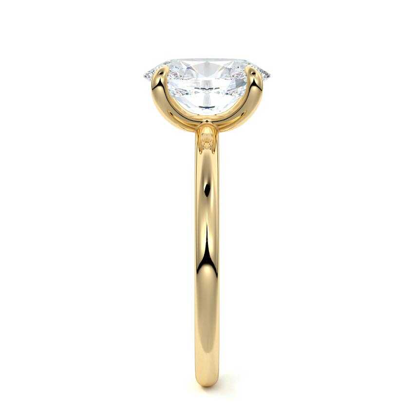 Lilou - Oval Yellow Gold Engagement Ring Side View | Nura Lab