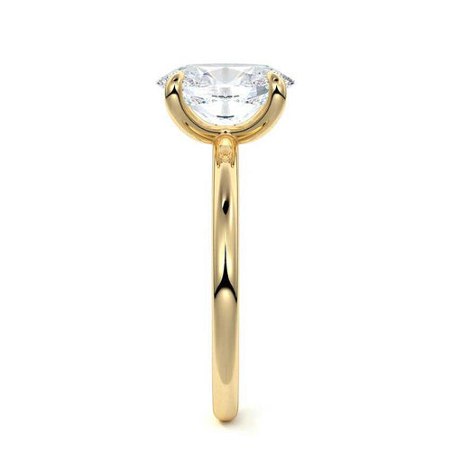 Lilou - Oval Yellow Gold Engagement Ring Side View | Nura Lab
