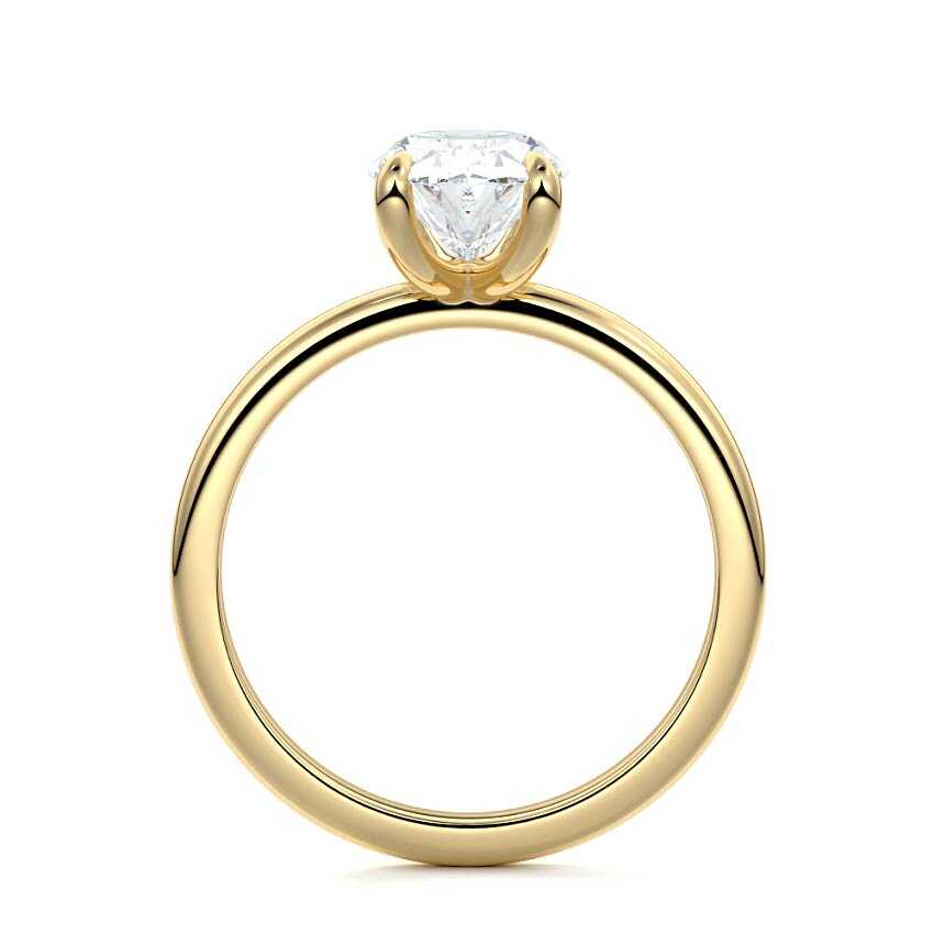 Lilou - Oval Yellow Gold Engagement Ring Profile View | Nura Lab