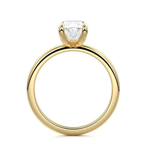 Lilou - Oval Yellow Gold Engagement Ring Profile View | Nura Lab