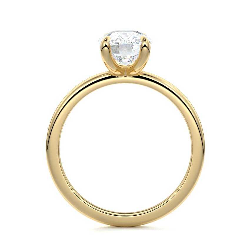 Lilou - Cushion Yellow Gold Engagement Ring Profile View | Nura Lab
