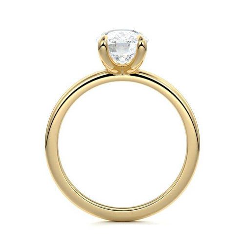 Lilou - Cushion Yellow Gold Engagement Ring Profile View | Nura Lab