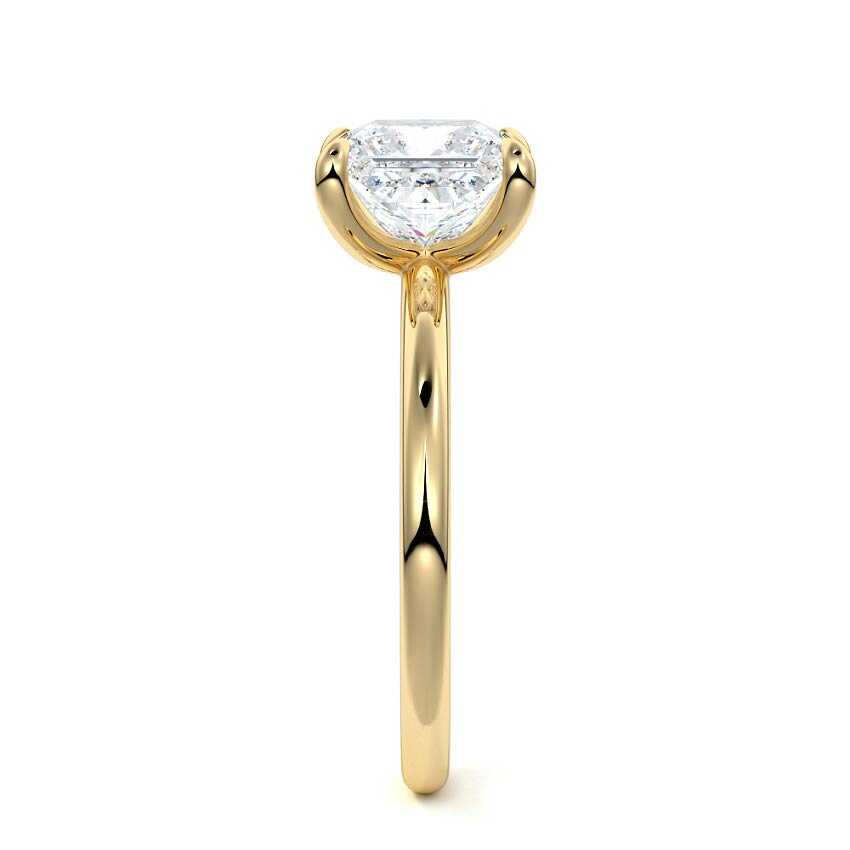 Lilou - Princess Yellow Gold Engagement Ring Side View | Nura Lab