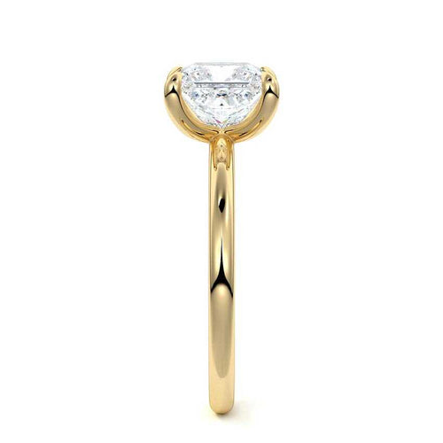 Lilou - Princess Yellow Gold Engagement Ring Side View | Nura Lab