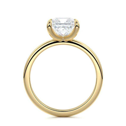 Lilou - Princess Yellow Gold Engagement Ring Profile View | Nura Lab