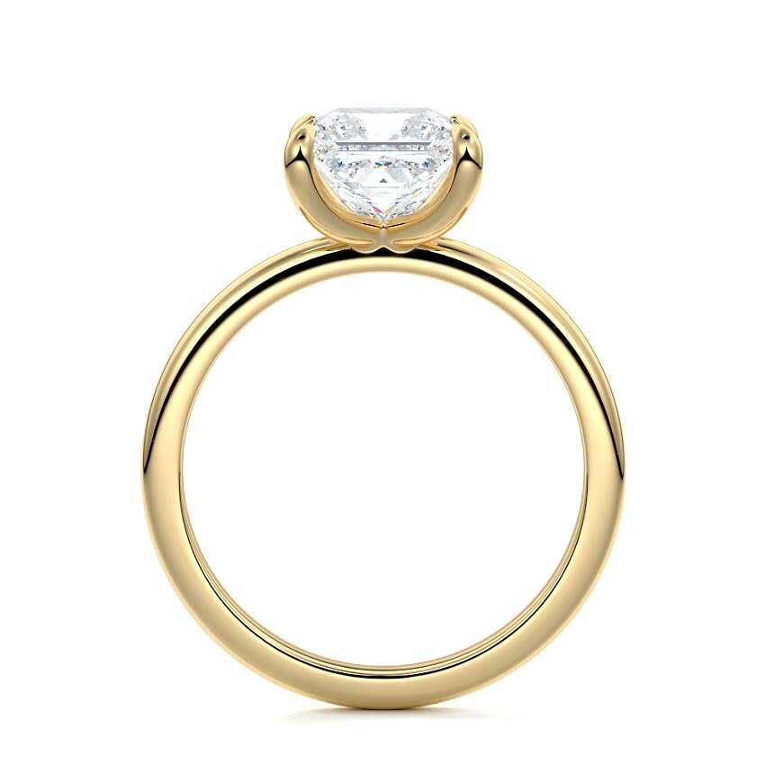 Lilou princess solitaire lab grown diamond engagement ring in yellow gold