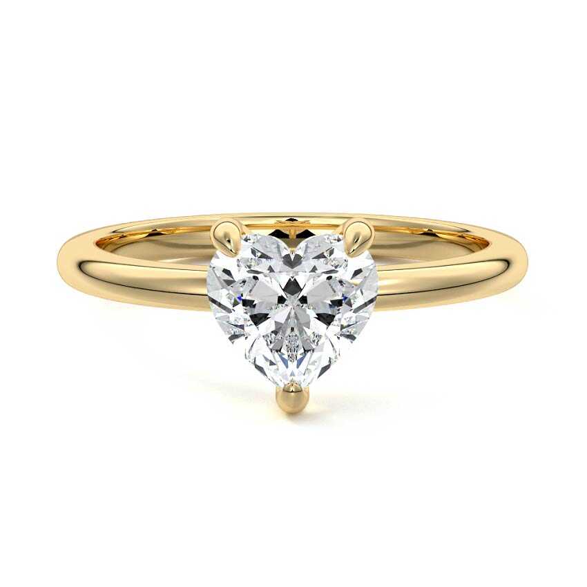 Lilou - Heart Yellow Gold Lab Grown Diamond Engagement Ring | Nura Lab