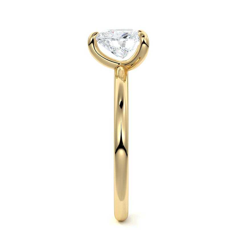 Lilou - Heart Yellow Gold Engagement Ring Side View | Nura Lab