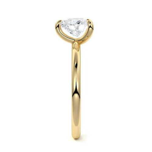 Lilou - Heart Yellow Gold Engagement Ring Side View | Nura Lab