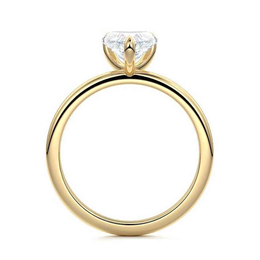 Lilou - Heart Yellow Gold Engagement Ring Profile View | Nura Lab