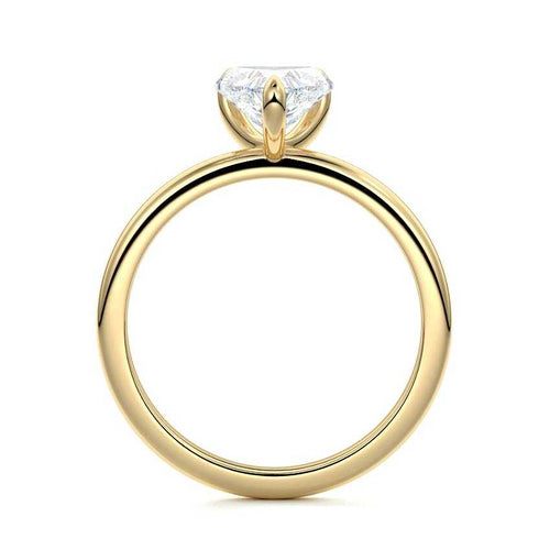 Lilou - Heart Yellow Gold Engagement Ring Profile View | Nura Lab
