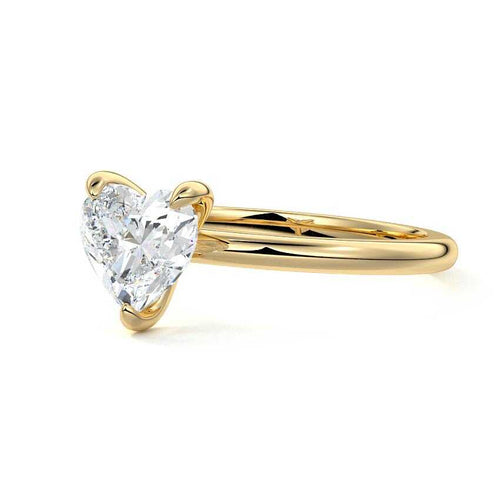 Lilou - Heart Yellow Gold Engagement Ring Detail View | Nura Lab