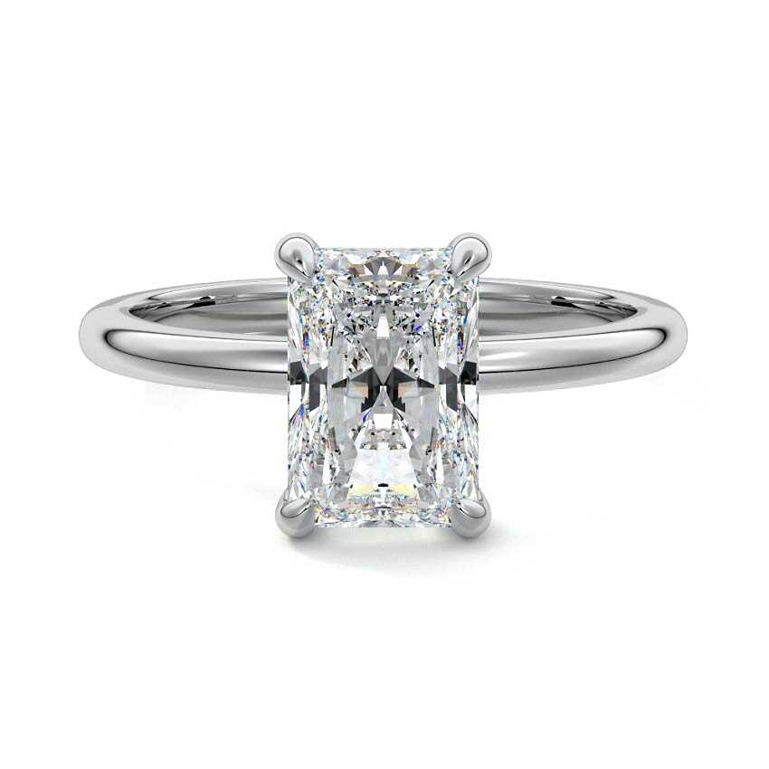 Lilou - Radiant White Gold Lab Grown Diamond Engagement Ring | Nura Lab