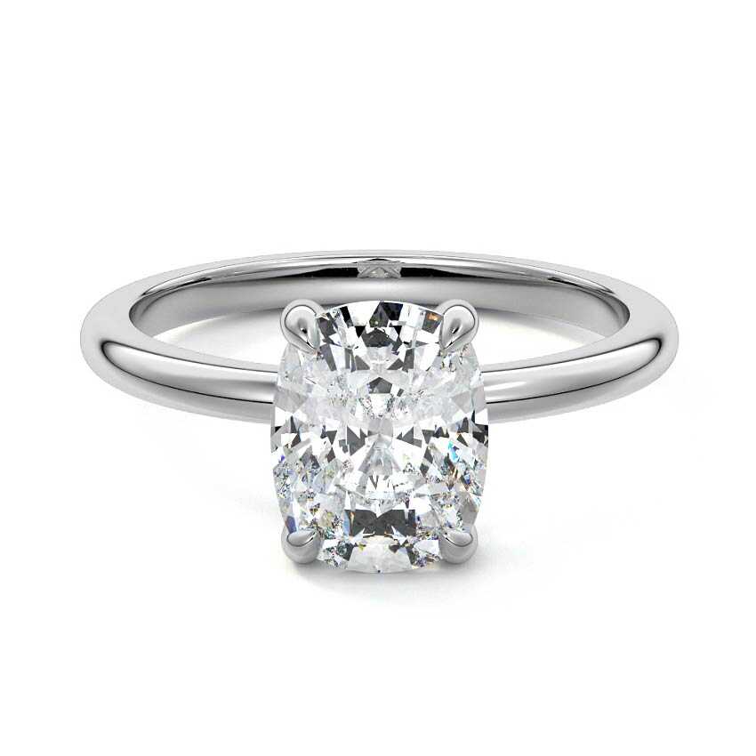 Lilou - Cushion White Gold Lab Grown Diamond Engagement Ring | Nura Lab