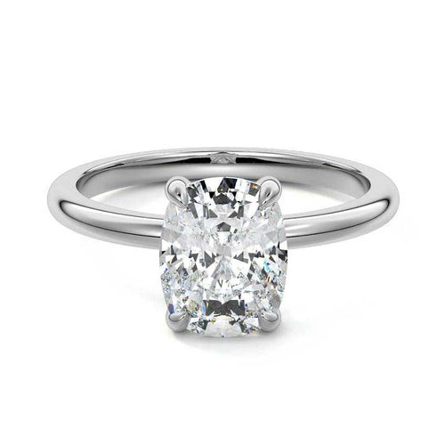 Lilou - Cushion White Gold Lab Grown Diamond Engagement Ring | Nura Lab