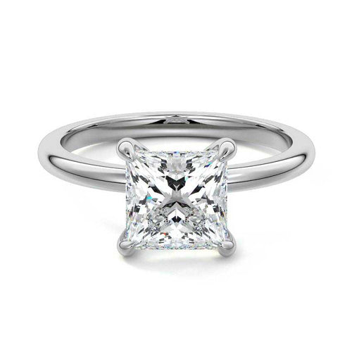 Lilou - Princess White Gold Lab Grown Diamond Engagement Ring | Nura Lab