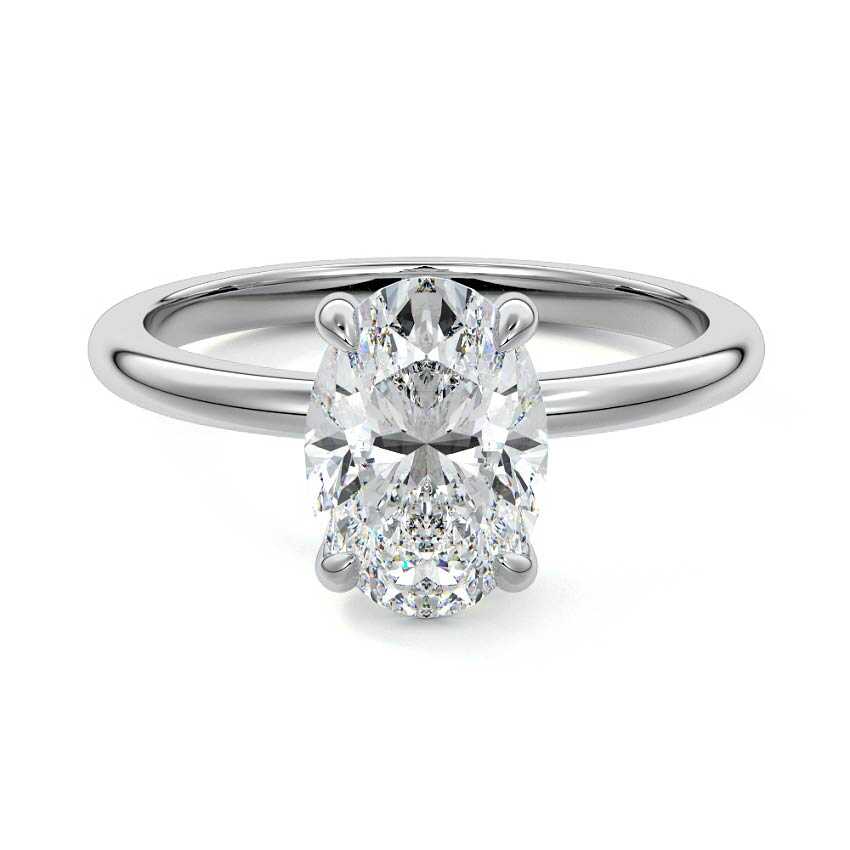 Lilou - Oval Platinum Lab Grown Diamond Engagement Ring | Nura Lab