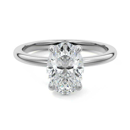 Lilou - Oval Platinum Lab Grown Diamond Engagement Ring | Nura Lab