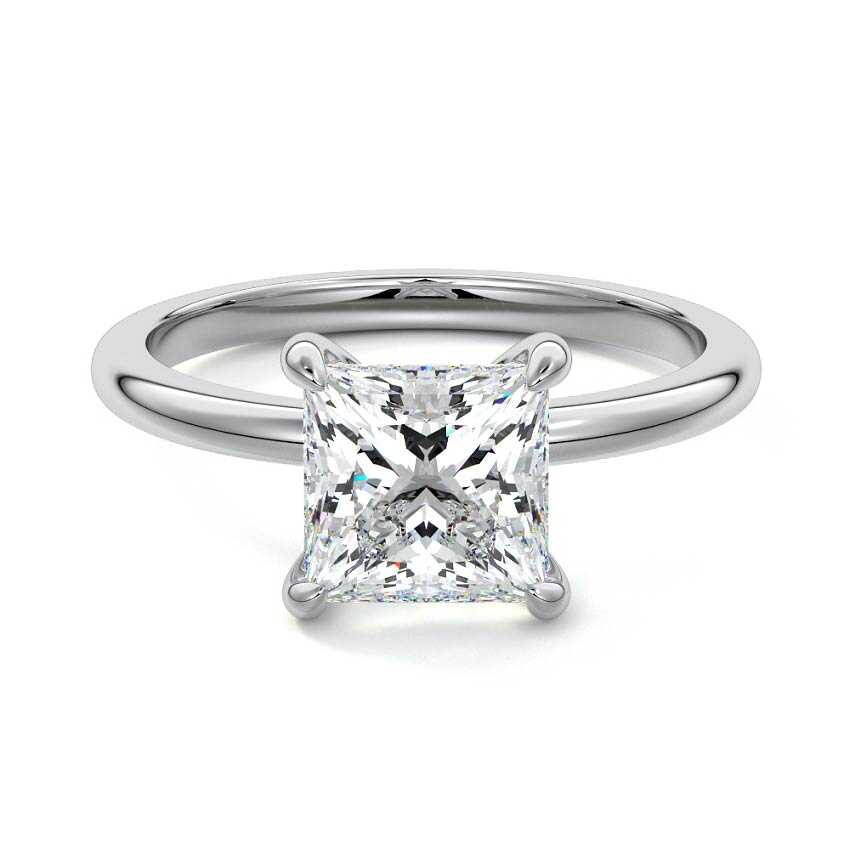 Lilou - Princess Platinum Lab Grown Diamond Engagement Ring | Nura Lab