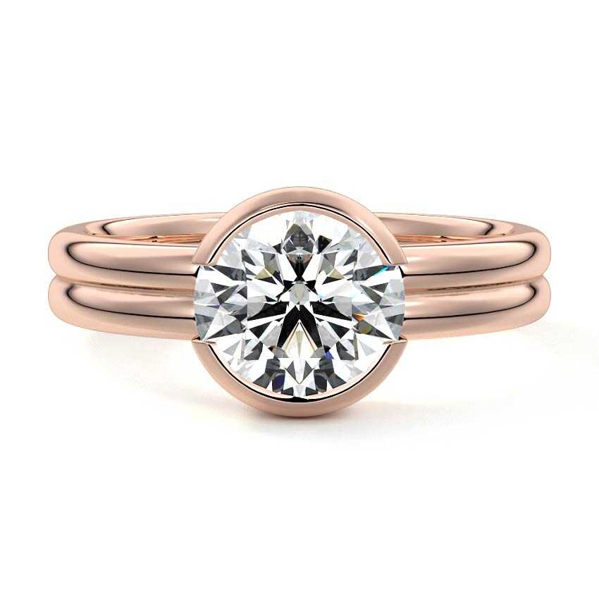 Lorena - Round Rose Gold Lab Grown Diamond Engagement Ring | Nura Lab