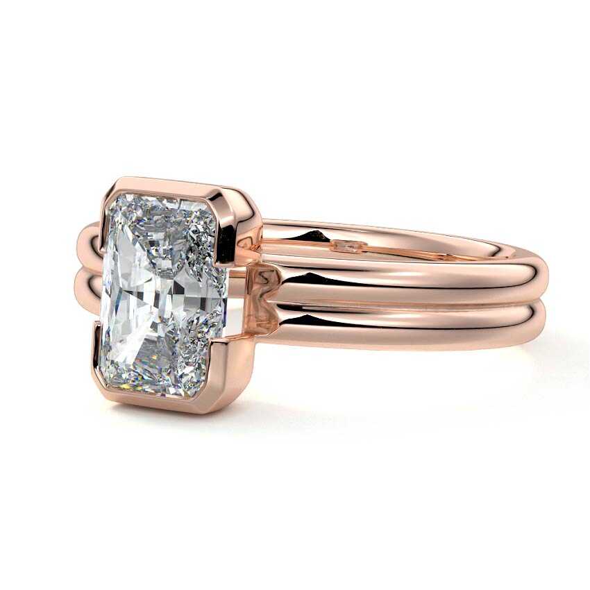 Lorena - Radiant Rose Gold Lab Grown Diamond Engagement Ring | Nura Lab