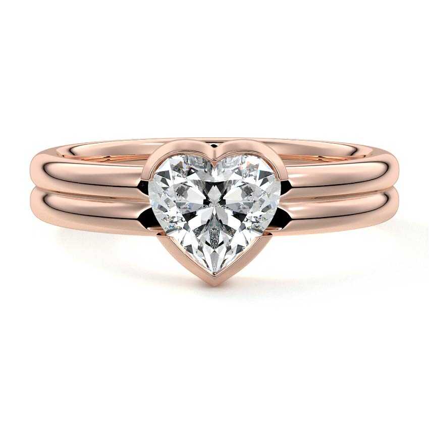 Lorena - Heart Rose Gold Lab Grown Diamond Engagement Ring | Nura Lab