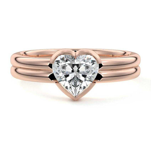 Lorena - Heart Rose Gold Lab Grown Diamond Engagement Ring | Nura Lab