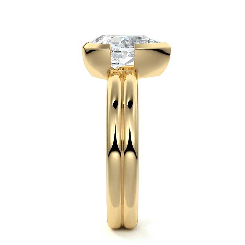 Lorena - Pear Yellow Gold Engagement Ring Side View | Nura Lab