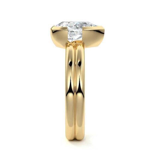 Lorena - Pear Yellow Gold Engagement Ring Side View | Nura Lab