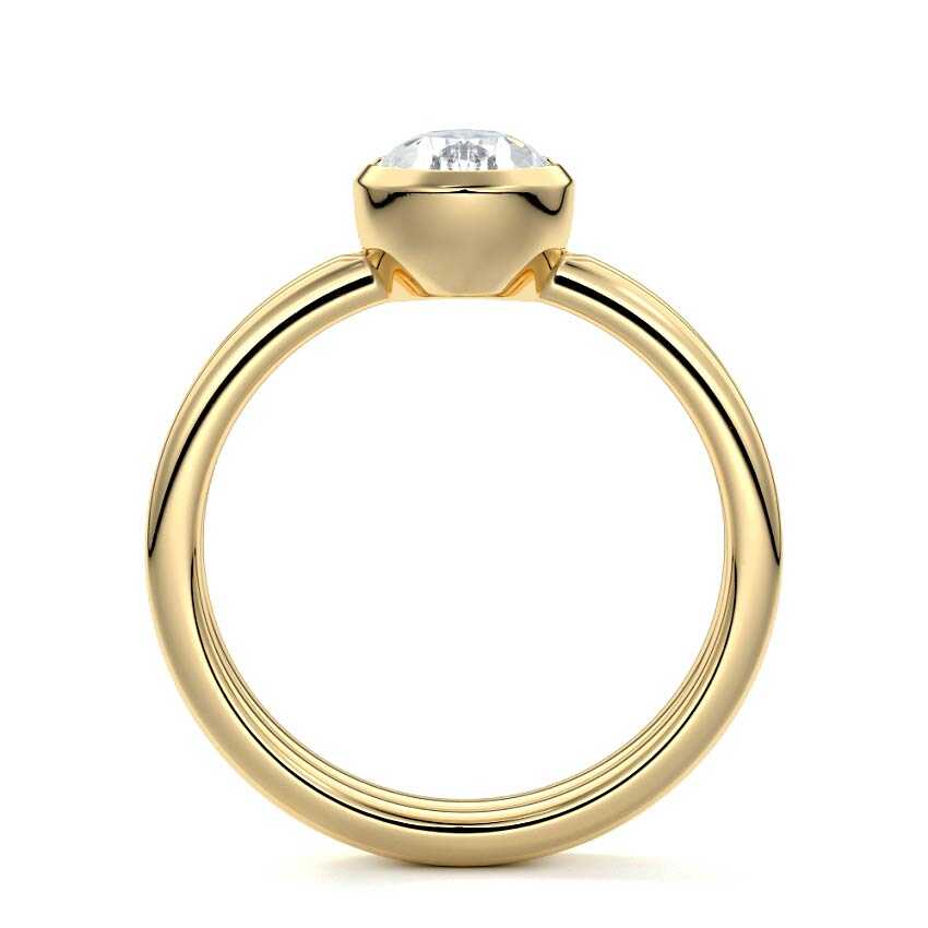 Lorena - Pear Yellow Gold Engagement Ring Profile View | Nura Lab