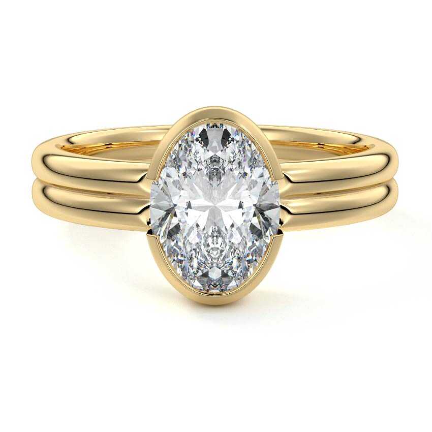 Lorena - Oval Yellow Gold Lab Grown Diamond Engagement Ring | Nura Lab