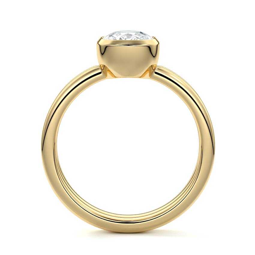 Lorena - Cushion Yellow Gold Engagement Ring Profile View | Nura Lab