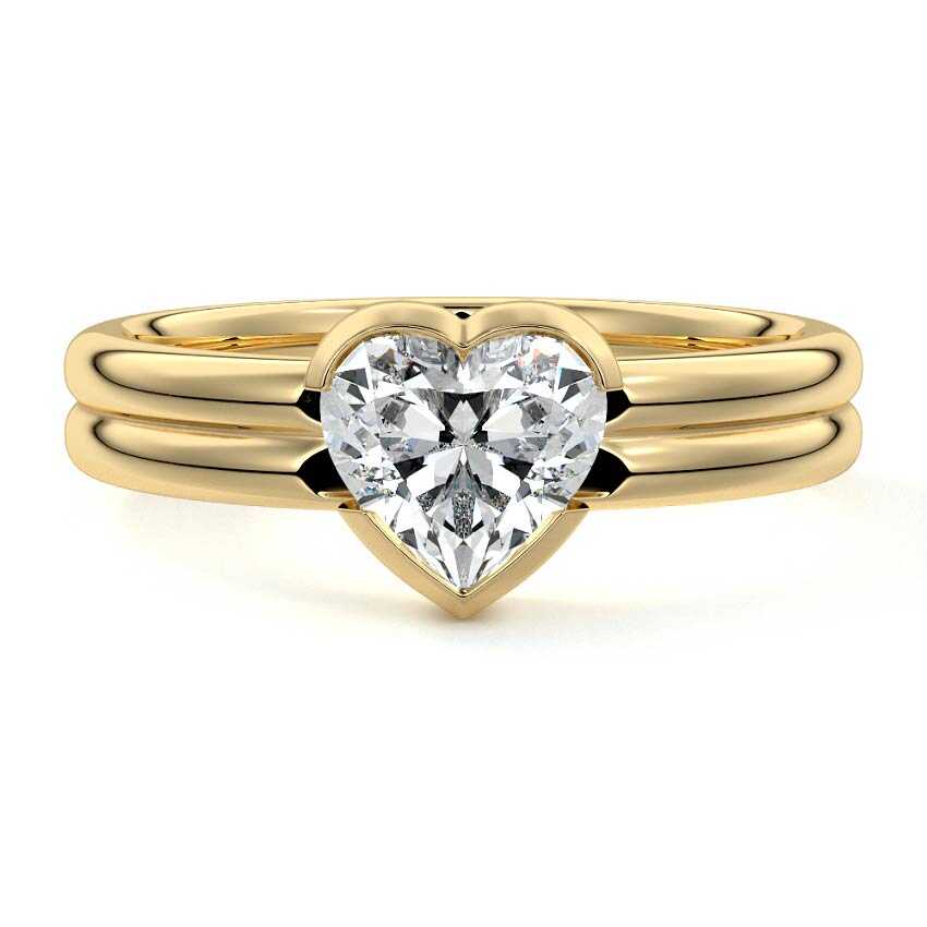 Lorena - Heart Yellow Gold Lab Grown Diamond Engagement Ring | Nura Lab