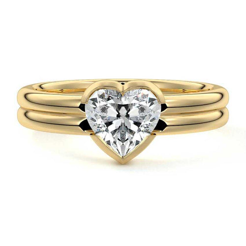 Lorena - Heart Yellow Gold Lab Grown Diamond Engagement Ring | Nura Lab