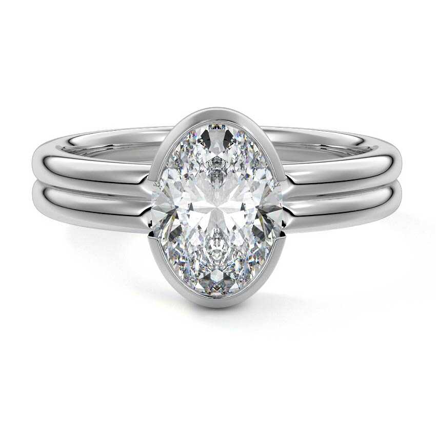 Lorena - Oval White Gold Lab Grown Diamond Engagement Ring | Nura Lab